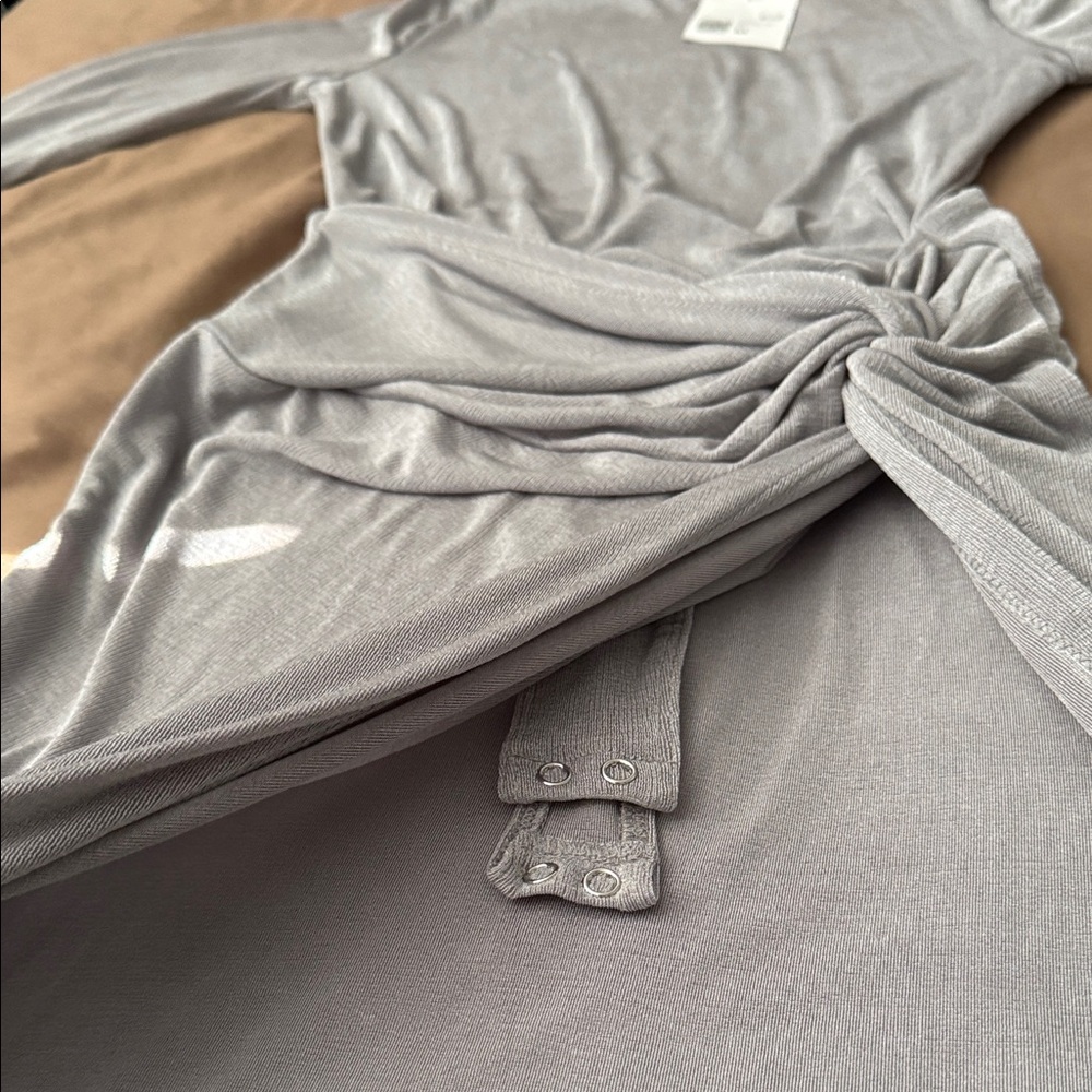 Forever 21 Silver Long Sleeve Dress - Picture 2 of 4